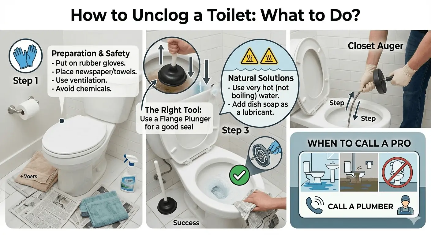 How to Unclog a Toilet: What to Do?